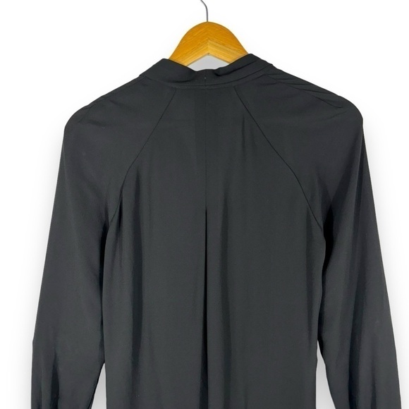 Trouve Draped Surplice Shoulder Cut Out Blouse, Black, Size Small - Picture 7 of 8